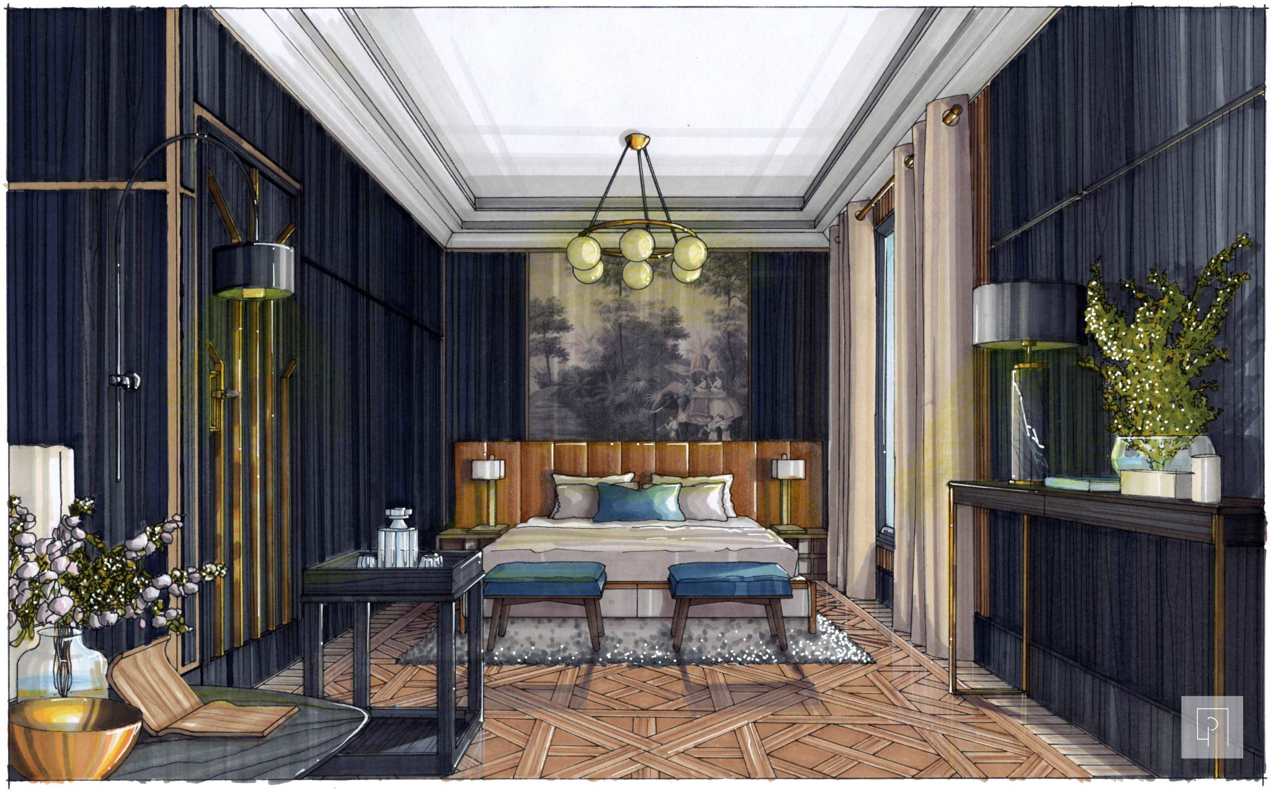 Chambre Art déco