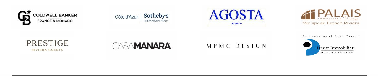 Agences partenaires de L&DP Atelier : Coldwell Banker France & Monaco, Côte d'Azur Sotheby's International Realty, Agosta Monaco, Palais Immobilier Prestige, Prestige Riviera Guests, Casamanara, MPMC Design, Dazur Immobilier